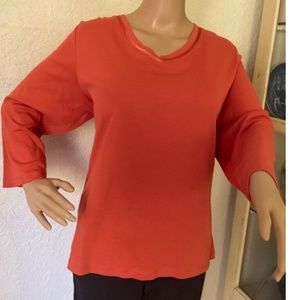 Bay Studio Plus 1x Long Sleeve V-neck Top NEW with tag PIMA Cotton SOFT